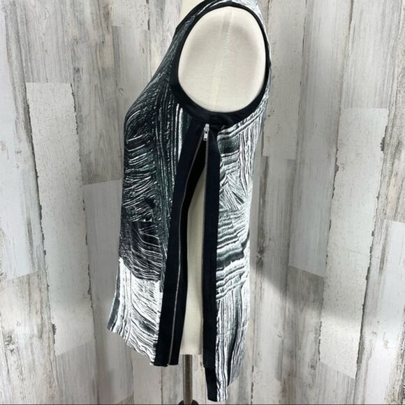 Helmut‎ Lang Black Silk Sleeveless Blouse Top Shirt Side Zip Up Crew Neck P - Picture 6 of 13